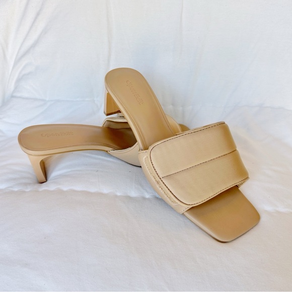 Open Edit Cava Slide Sandal Square Toe Heel | Size 7.5 Nude - Picture 3 of 8